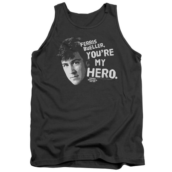 Ferris Bueller My Hero Adult Tank Top Charcoal