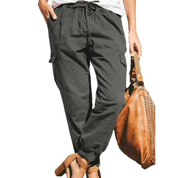 Pantalones de pierna cónica para mujer, pantalones cargo para mujer, pantalones de senderismo para mujer, pantalones con cordón para mujer, experiencia incomparable