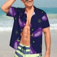thumbnail image 5 of Yiaed Eggplant Print Hawaiian Shirt for Men Short Sleeve Button Down Shirts Beach Shirts for Men-Medium, 5 of 5