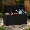 thumbnail image 2 of Joxxoaa 80 Gallon Resin Deck Box, Lockable Patio Outdoor Storage Box for Furniture, Garden Tools and Tools Storage, Waterproof Outside Storage Box - Black, 2 of 7