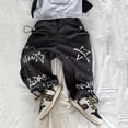 thumbnail image 6 of Byoo Star Printed Y2k Boys Cargo Pants Baggy Wide Leg High Rise Elastic Waist Lightweight Trousers Casual Sport Dance Pants, 6 of 9