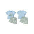 thumbnail image 2 of BemeyourBBs Toddler Baby Boy Golf Outfit Summer Clothes Ball Embroidered Short Sleeve T-shirt and Striped Shorts Set 2 Piece Outfits, 2 of 9