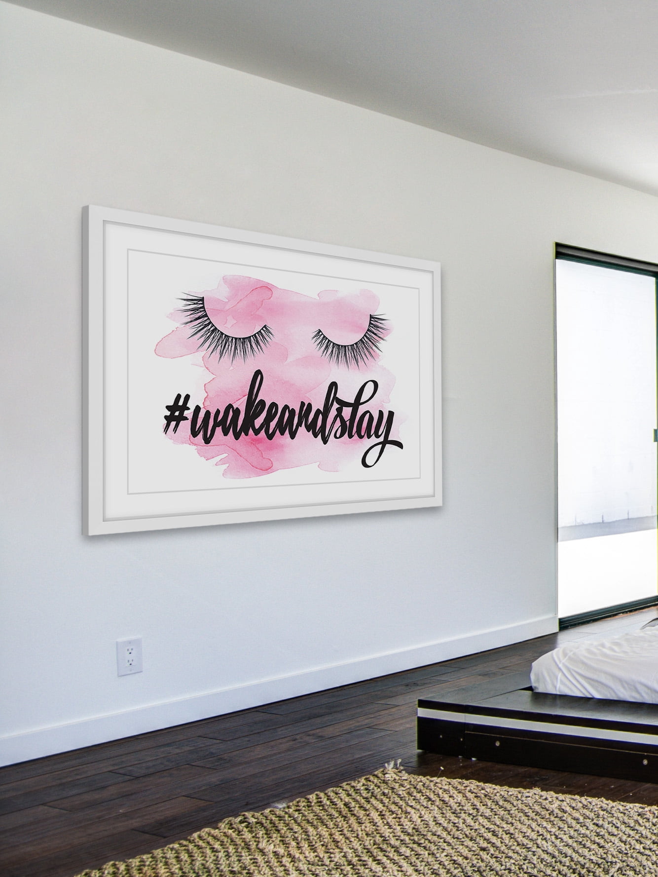 "Wake Up and Slay Pink" Framed Painting Print