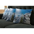 thumbnail image 5 of Ambesonne Summer Throw Pillow Cover 4 Pack, Oia Village in Santorini, 18", Blue and White, 5 of 5