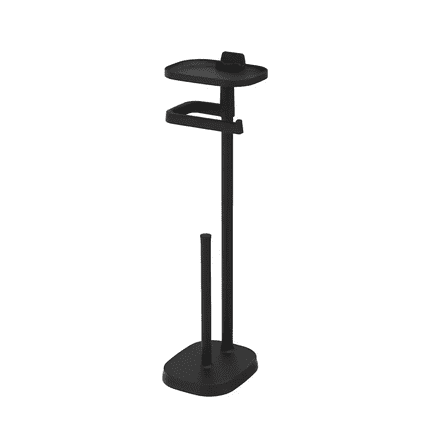 Delta 46609-MB Freestanding Toilet Paper Holder w/ Shelf and Reserve Matte Black Finish