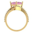 thumbnail image 4 of 2.3075 ct Princess Cut Simulated Pink Diamond Solitaire with Simulated Diamond Accents 14K Yellow Gold Womens Engagement Ring, 4 of 5