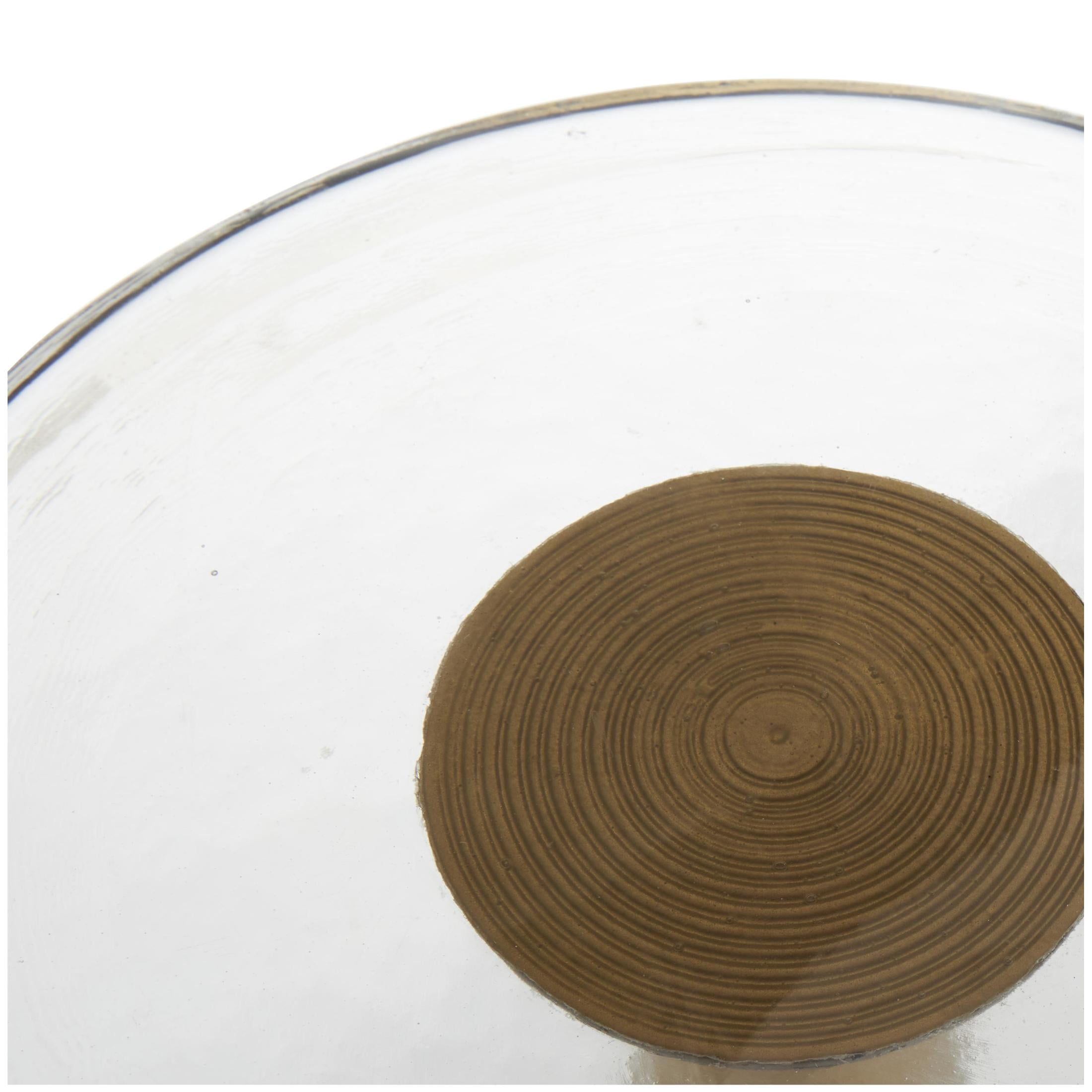 DecMode 14" x 22" Gold Aluminum Metal Cone Geometric Accent Table with Textured Glass Tabletop, 1-Piece