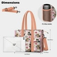 thumbnail image 5 of Teacher Tote Bag,Yorkie and Pioneer Flower Teacher Utility Tote Bag,Large Work Tote Bags for Women with Multiple Pockets,Top Zipper Closure,13.8x10.6x6.7 Inch, 5 of 5