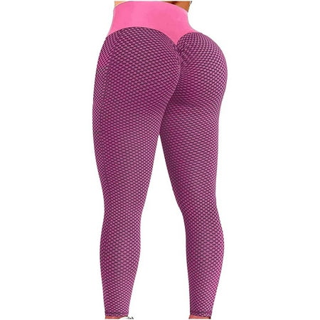 

Women s Butt Lifting High Waisted Leggings with Pockets Honeycomb Ruched Yoga Joggers Workout Tummy Control Tights