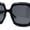 All Black, variant on Oversized Mob Retro Thick Beveled Plastic Frame Nerdy Rectangle Sunglasses Black Blue Brown
