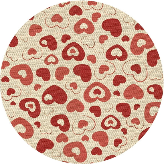 Ahgly Company Machine Washable Indoor Round Transitional Vanilla Gold Area Rugs, 3' Round