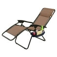 thumbnail image 3 of YYAo Lounge Chair, Folding Patio Recliner, Outdoor Folding Zero Gravity Reclining Lounge Chair with Utility Tray-Brown, 3 of 10