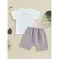 thumbnail image 4 of Toddler Baby Girls Summer Outfit 6M 12M 18M 24M 2T Daddys Girl Short Sleeve T-Shirt Elastic Shorts Clothes Set, 4 of 8