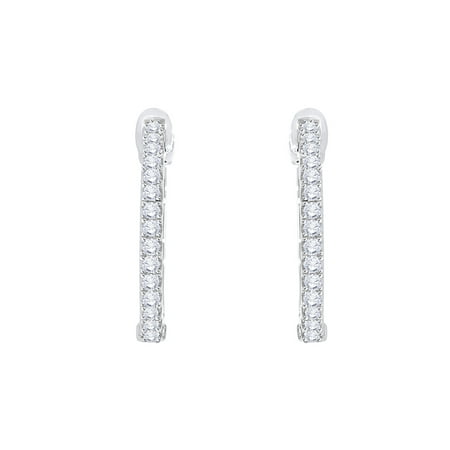 Katarina G Set Diamond Huggie Earrings In 14k White Gold 3 8 Katarina G Set Diamond Huggie Earrings In 14k White Gold 3 8 Cttw