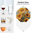 thumbnail image 6 of Zufioo Sunflower Field Art Print Leather Coaster Set, Decorative PVC Coasters 4-pack - Scald and Stain-resistant, Suitable for Home, Cafes, Restaurants-Octagon, 6 of 6