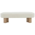thumbnail image 2 of SAFAVIEH Couture Katianna Solid Boucle Modern Bench, Ivory/Natural, 2 of 7