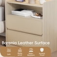 thumbnail image 5 of Satifur Set of 2 Saddle Leather Nightstand, Wooden Bedside Table with Charging Port & Storage Drawers, 5 of 11