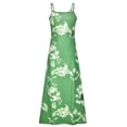 thumbnail image 3 of Innerwin Robes à Bretelles Imprimé Floral Robe Longue Hawaïenne Col en V Vert 5TG, 3 of 7