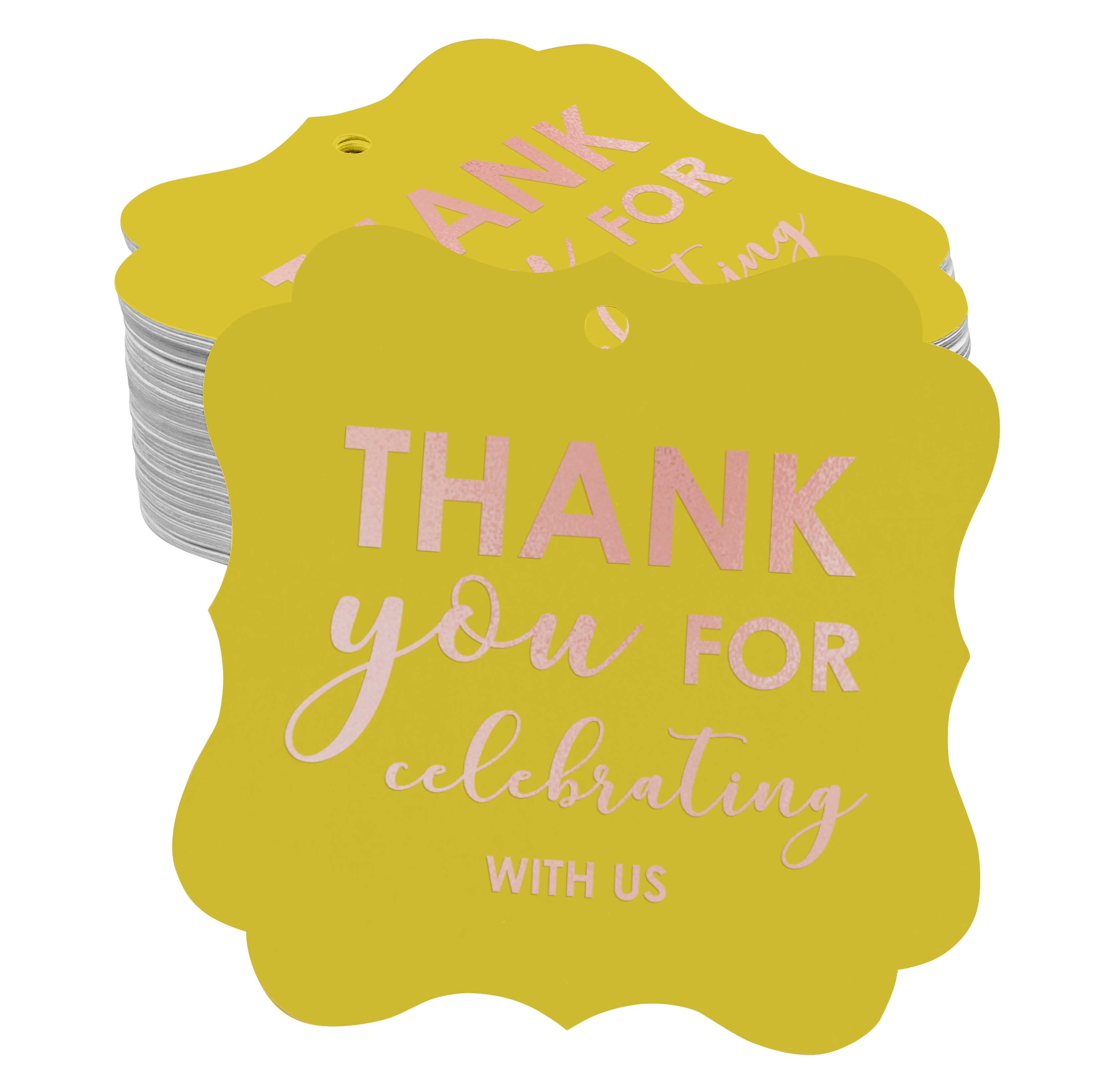 Tag Regalo E Bomboniere Inkdotpot - Thank You Celebrate With Us - Per Matrimoni, Baby Shower, Compleanni