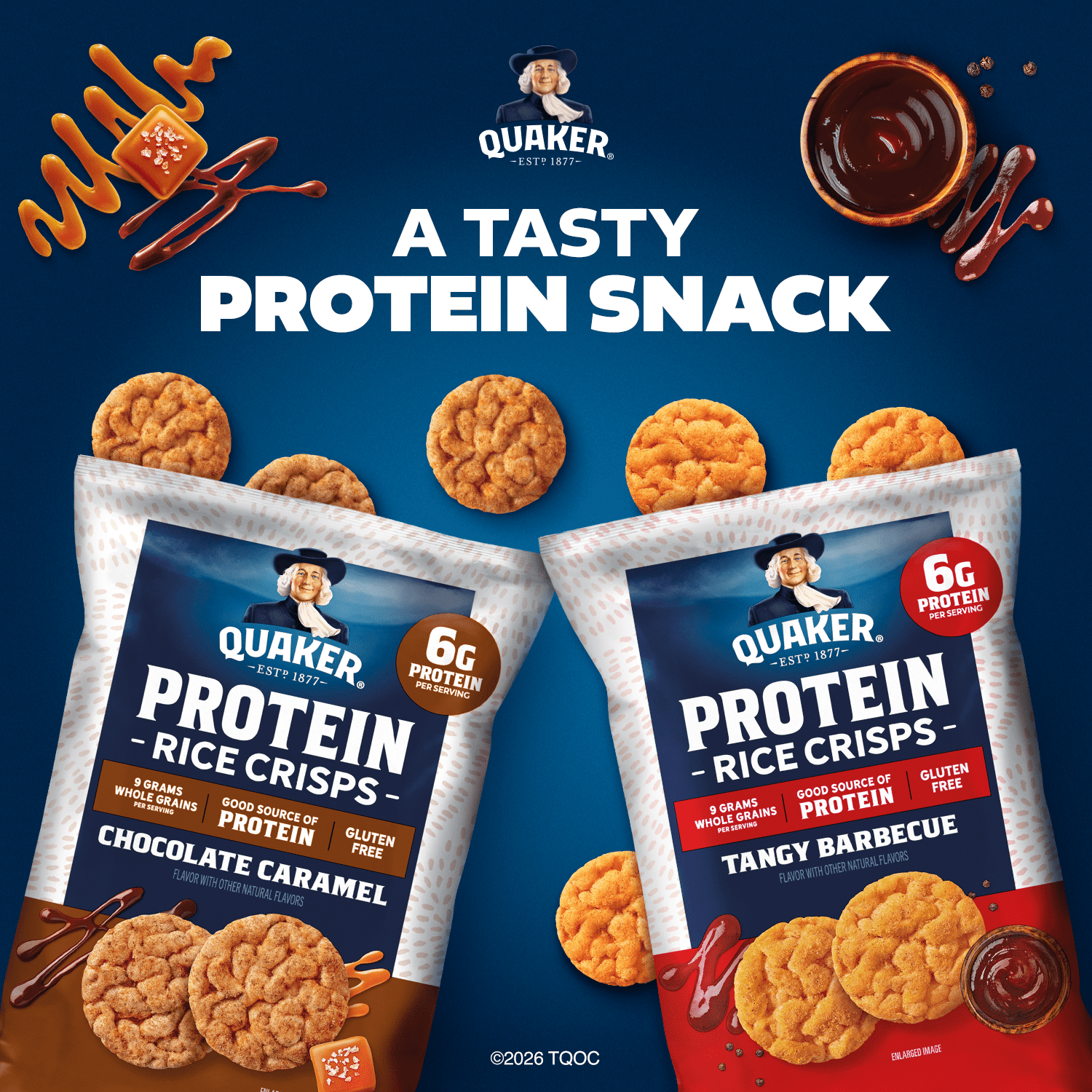 Quaker Protein Tangy Barbecue Rice Mini Rice Cakes, 5.2 oz