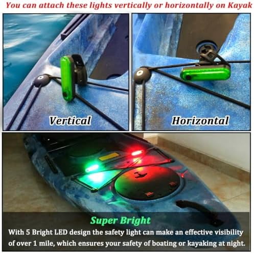 Jointown Kayak Navigation Lights Stern Lights Battery Operated, Waterproof Kayak Lights For Night Kayaking, Paddle Board Lights, Marine Safety Lights For Pontoon Boat, Bass Boat, Dinghy