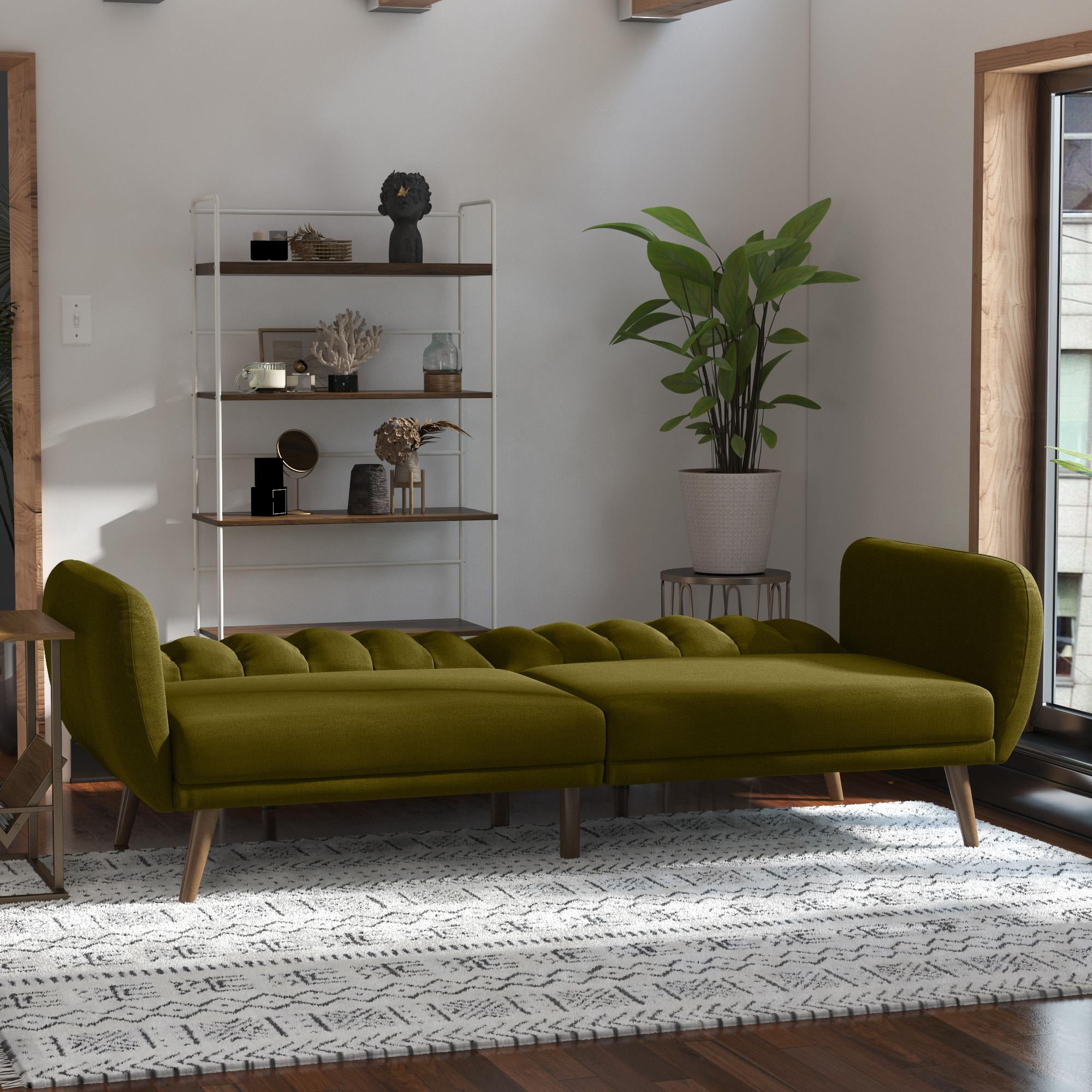 Novogratz Brittany Futon, Green Linen