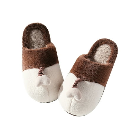 

Fesfesfes Winter Plush Slippers Men Women Indoor Heart Warm Plush Shoes Outdoor Couple Plush Slippers Sale on Clearance