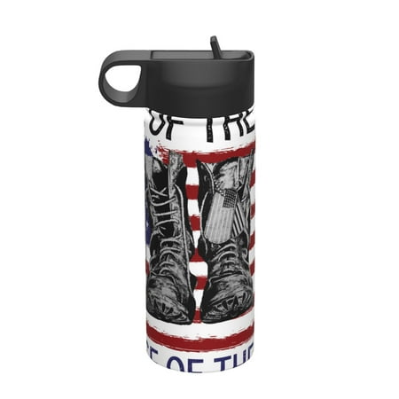 

Matuu Home Of The Free Because Of The Brave for 18oz Durable Thermal Cups Keep Drinks Cold & Hot Insulated Coffee Mug with Lid (With Straw)