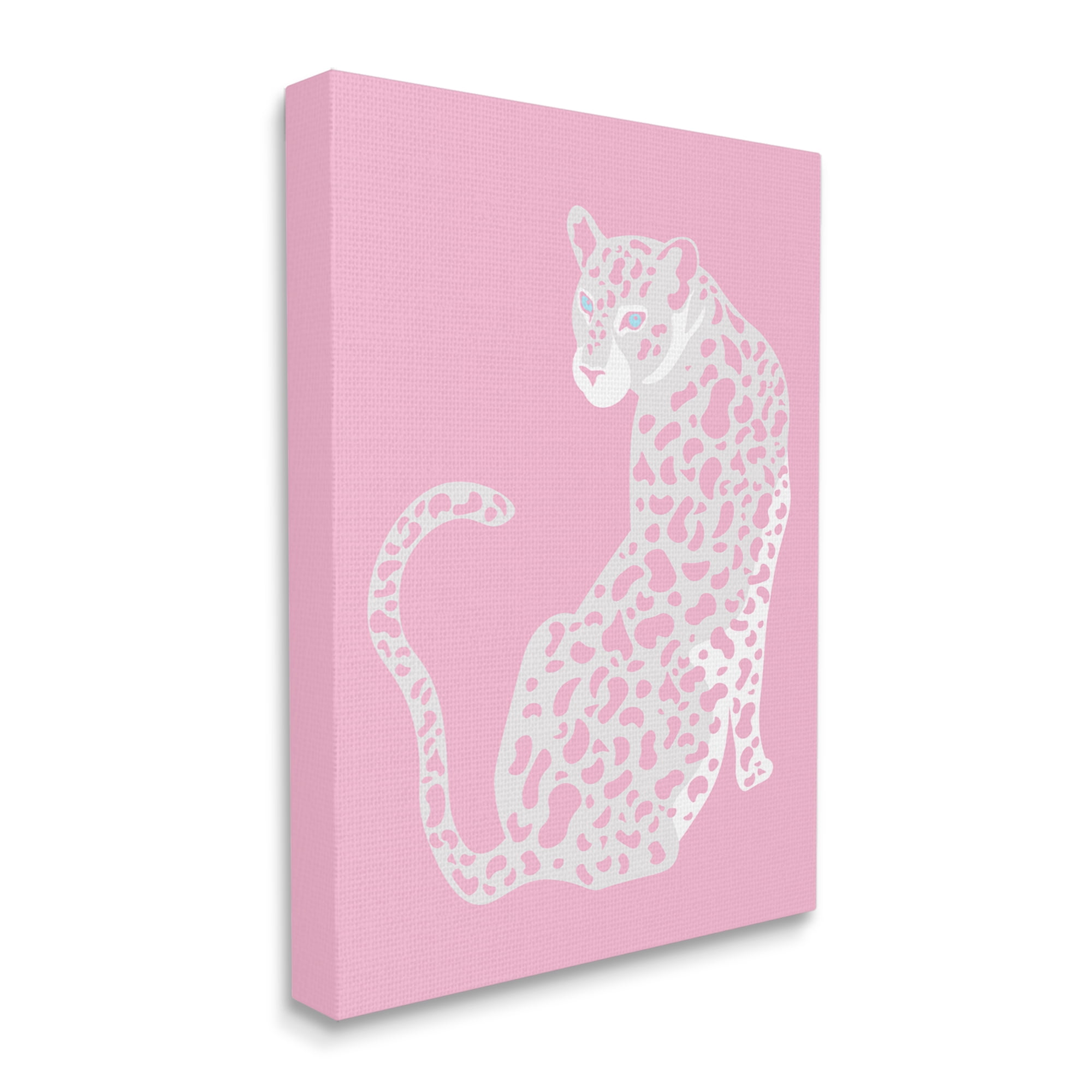 Stupell Industries Pink Modern Leopard Cheetah Portrait Piercing Gaze Graphic Art Gallery Wrapped Canvas Print Wall Art, Design by Birch&Ink