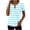 Light Blue, variant on Women's Striped Zip Neck T-Shirt, Casual Loose Fit Short Sleeve Top, High Street Fashion Basic Tee, Breathable Everyday Wear for Women
