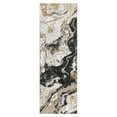 thumbnail image 3 of JoanKaren 2'x6' Modern Marble Runner Area Rug,Washable,Abstract Marble Pattern,Non Slip,2'x6' for Bedroom Entryway,Hallway,Black, 3 of 8