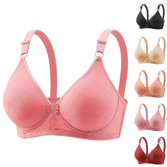 Wireless Bras for Women JIANLAI Supportive Wireless Push Up Bra Full Coverage No Underwire Seamless Plus Size for Older Women Beige