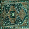 thumbnail image 1 of Ahgly Company Indoor Square Persian Turquoise Blue Traditional Area Rugs, 5' Square, 1 of 4
