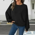 thumbnail image 2 of QASIEATN Sweatshirt for Graceful Ladies Fashion, Casual Fall Tops Long Sleeves Solid Shirts Crew Neck Loose Fit Work T Shirt, Womens Fall Tops, 2 of 4