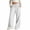 White, variant on Efsteb Girls Wide Leg Cotton Linen Pants Fashion Loose Fit Elastic Waist Drawstring Straight Leg Palazzo Pants Casual Beach Trousers (Beige,3 Years)