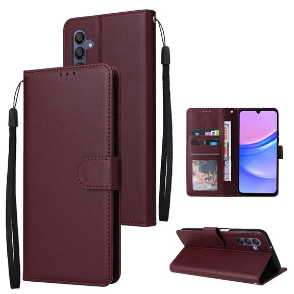 for Samsung Galaxy A37 PU Leather Case | Wallet Phone Case with Card Holder | Flip Folio Case/Cover with Stand | Compatible with Samsung Galaxy A37,Winered