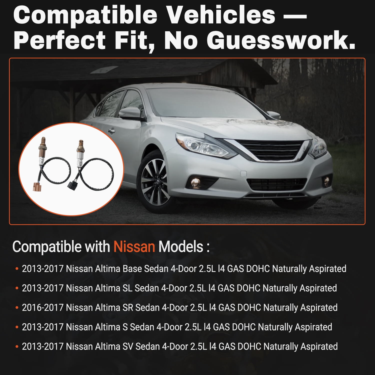 Set of 2 Oxygen Sensor Upstream Downstream O2 Sensor Compatible with 2013-2017 Nissan Altima 2.5L L4 Replace 234-9133, 234-4905, 2349133, 2344905, 22693-3TA0A, 226A0-1HC0A, 226A0-3TA0B