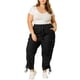thumbnail image 2 of Pantalones cargo de mujer de talla grande Agnes Orinda con cintura elástica y cordón, con bolsillos, 1X, negro, 2 of 7