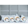 thumbnail image 2 of Ambesonne Cartoon Throw Pillow Cover 4 Pack, Rainbow Fluffy Clouds, 16", Pale Blue Yellow, 2 of 5