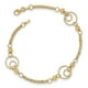 14K Or Jaune 14KY Texturé Cercles/bracelet Perles Polies – image 1 sur 3