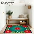 thumbnail image 3 of ODIKA 6'x9' Machine Washable Non-Slip Area Rug, Elegant Poinsettia Blossom Arch Entryway Seasonal Greeting High Traffic Rug with Pad, Red, 617809, 3 of 8