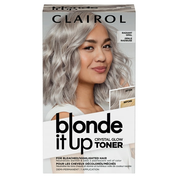 Clairol Blonde It Up Semi-Permanent Hair Dye, Crystal Glow Toner Hair Color, Radiant Opal, 1 Application