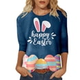thumbnail image 2 of BOOMILK Easter T Shirts for Women Spring And Summer Casual 3/4 Sleeve Top Printed Round Neck Shirt, 2 of 4