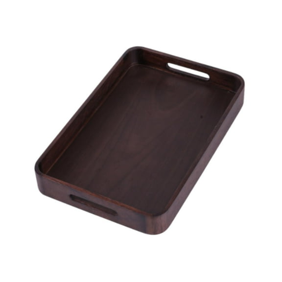 yotijay Walnut Wooden Serving Tray Ottoman Tray Tea Tray TV Tray Home Decor with Handles L