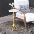 thumbnail image 2 of Pemberly Row Modern / Contemporary Metal Side Table White & Gold, 2 of 4