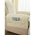 thumbnail image 4 of Yumcute Palm Leaves Velvet Plush Quilted Recliner Chair Cover Anti-Slip Super Soft Furniture Protector with Elastic Straps for Kids, Dogs, Pets Beige 24in, 4 of 13