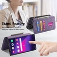 thumbnail image 3 of For Samsung Galaxy S25 Ultra Phone Cover Detachable Magnetic Front Case Hard PC Back Case Stand Feature Card Pocket & Credit Slot Shock-Absorbent Dustproof Wallet Phone Case for Men or Women, Purple, 3 of 9