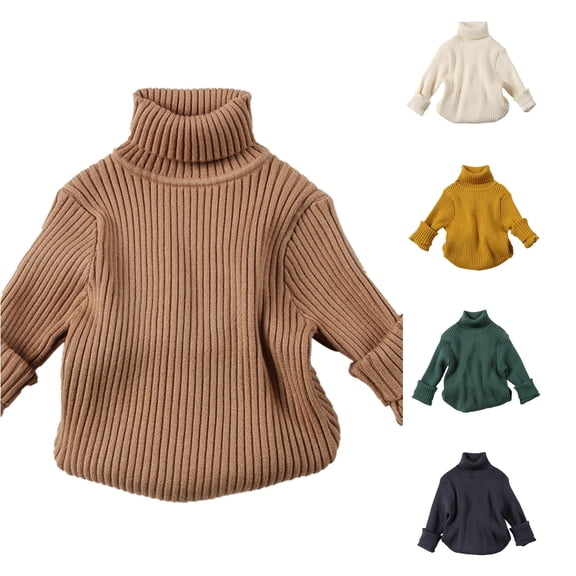 Luvior Toddler Girls Long Sleeve Turtleneck Knit Loose Oversized Sweater Pullover Jumper Tops Fall Winter Clothes 2026
