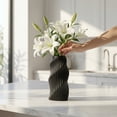 thumbnail image 4 of Unique Bargains Unbreakable Plastic Geometric Flower Vase for Modern Home Decor Black 3.6"L x 3.6"W x 8.1"H, 4 of 6