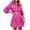 Hot Pink dress for Women, variant on Mini Corduroy Dress with Pocket for Women Solid Color Long Sleeve Lapel Neck Dress Button Elegant Leisure Retro Holiday Beach Trendy Clothing Fall Hot Pink XL